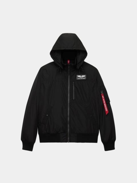 HOODED RIB FLIGHT JACKET