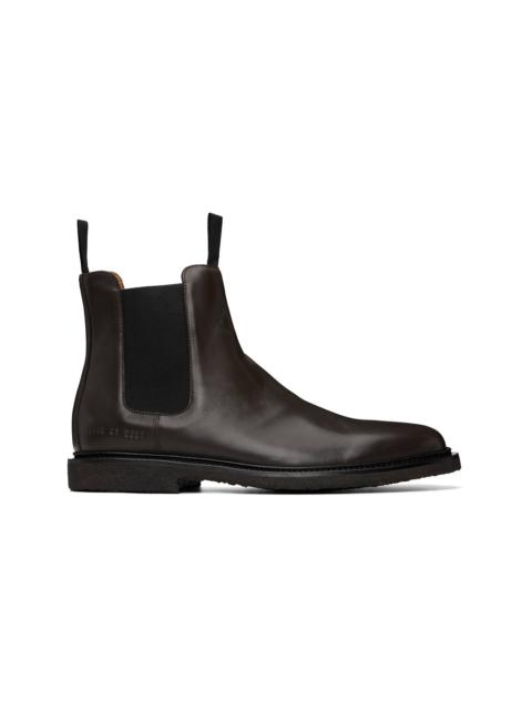 Brown Leather Chelsea Boots