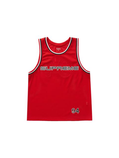 Supreme Rhinestone Basketball Jersey Red