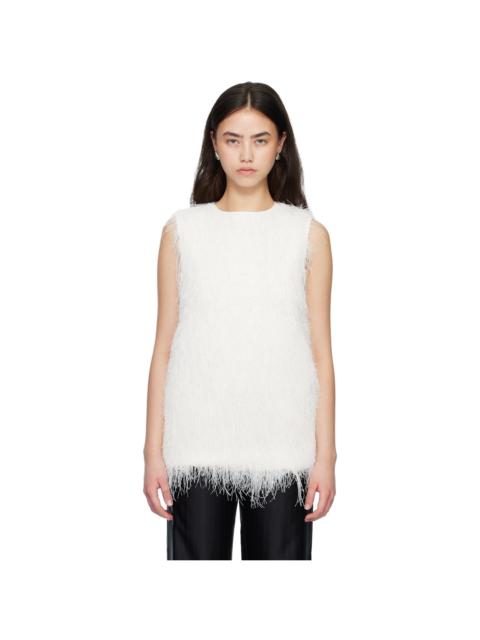 White YASMIN Fringed Top