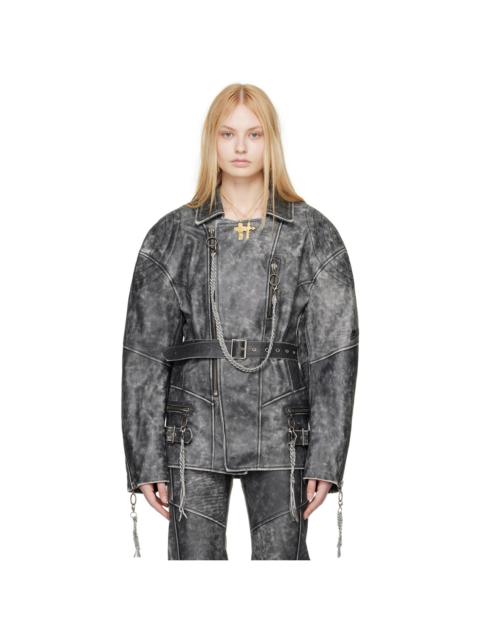 Black Nihil Moto Leather Jacket