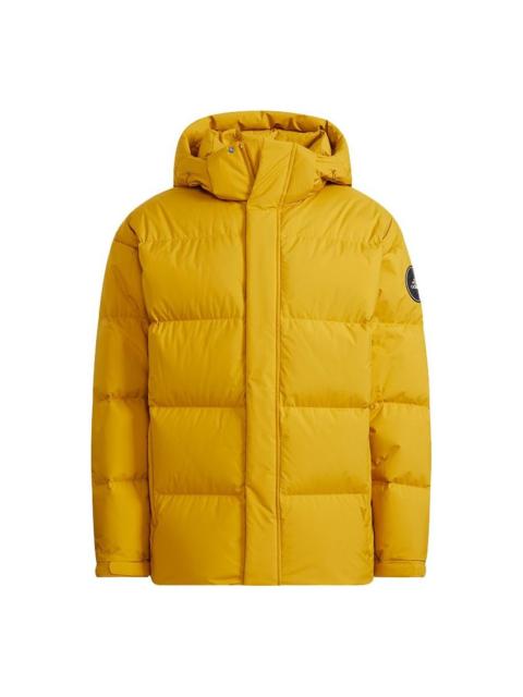adidas Gd Puffy Jkt Outdoor Sports Stay Warm hooded down Jacket Gold Color H23075