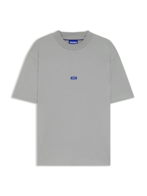 REGULAR-FIT COTTON-JERSEY T-SHIRT WITH BLUE LOGO PATCH