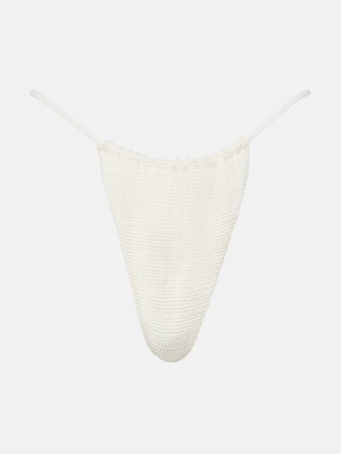 Brita cotton-blend crochet bikini bottoms