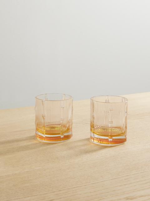 Bamboo Set Of Two Crystal Tumblers