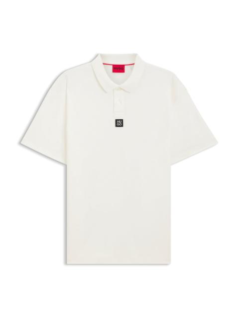 INTERLOCK-COTTON POLO SHIRT WITH STACKED LOGO