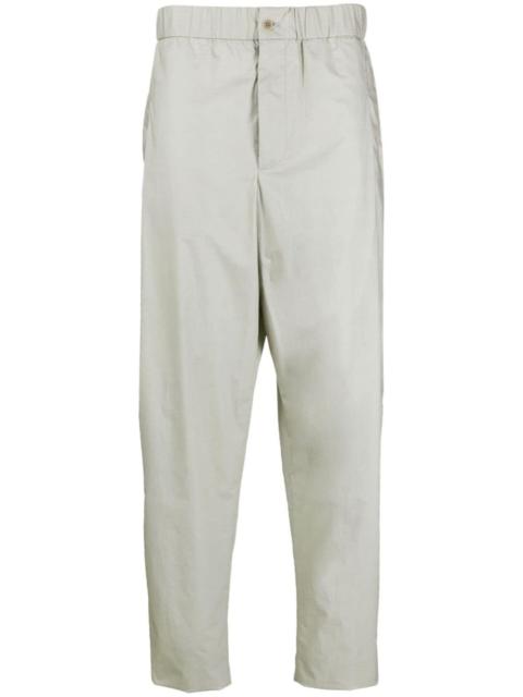 elasticated-waist cotton trousers