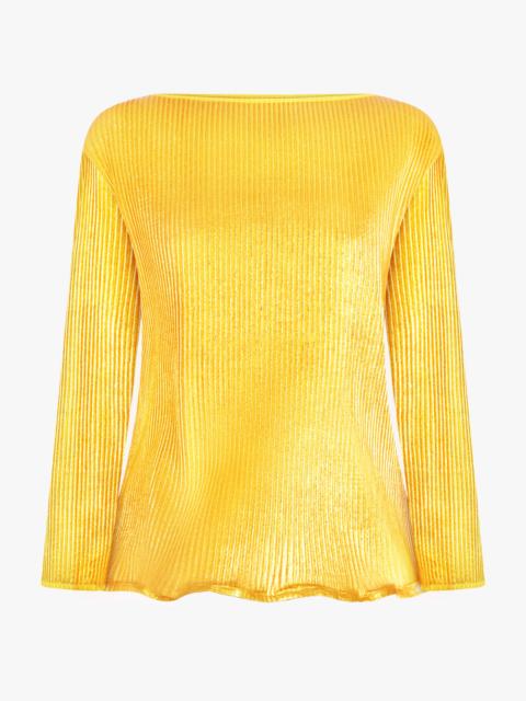 ZIGZAG L/S RIPPLE TOP | GOLD