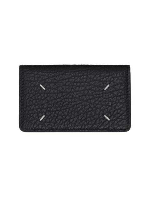 Black Grained Leather Card Holder