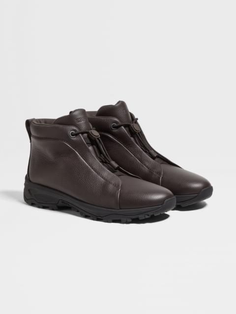 DARK BROWN LEATHER TRIPLE STITCH™ VETTA SNEAKERS