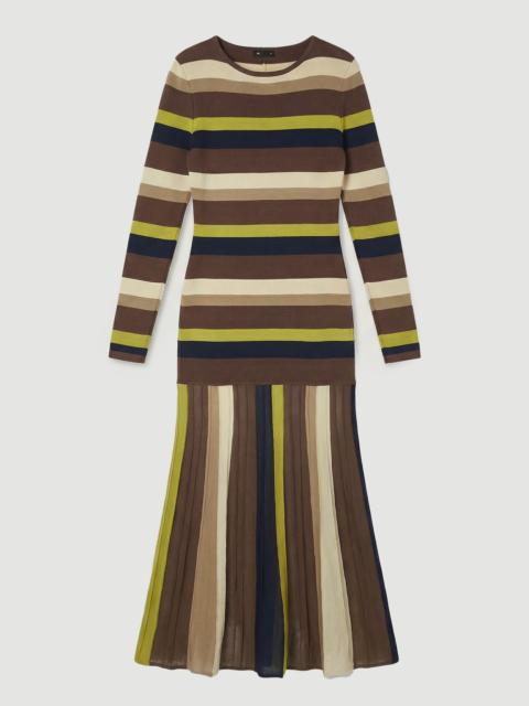 Stripe Long Sleeve Knitted Maxi Dress