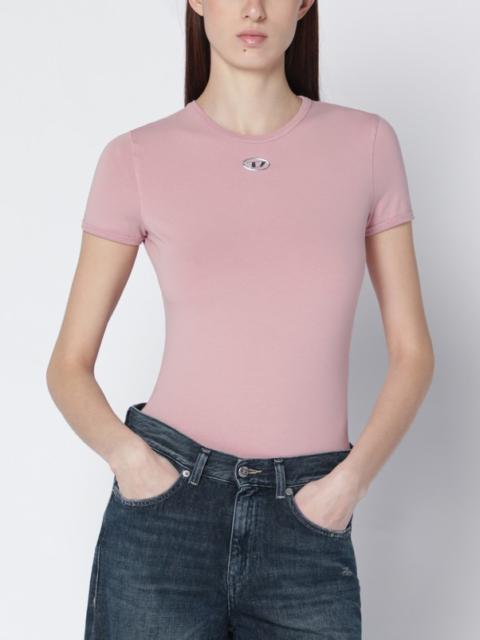Slim-fit pink T-shirt with Oval D logo