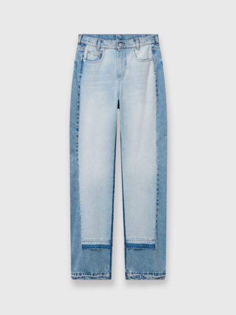 Contrast Panel Straight-Leg Jeans