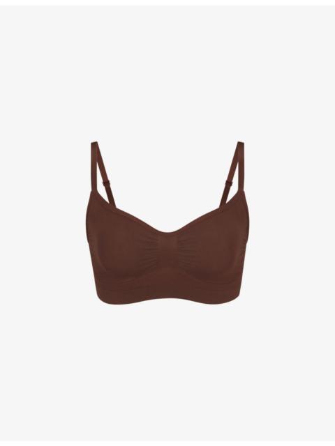 Sculpting scoop-neck stretch-woven bra