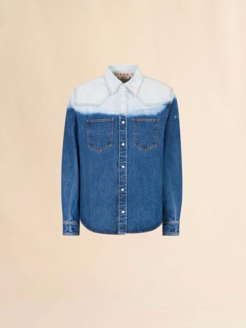 BLUE DENIM SHIRT WITH DEGRADÉ FINISH