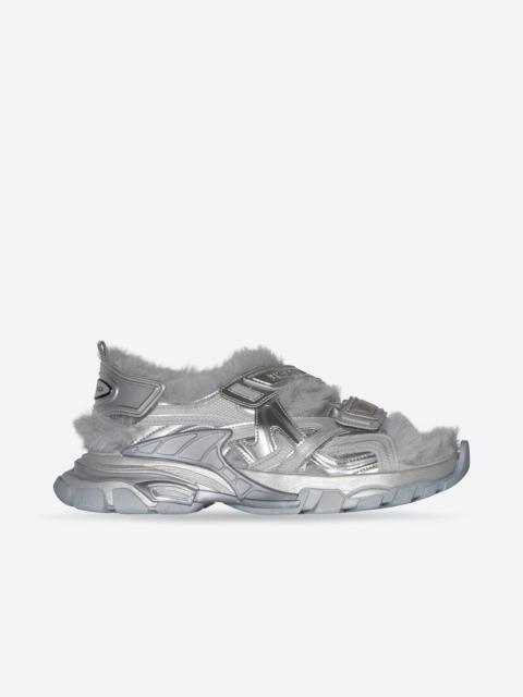 Men's Track Sandal Fake Fur  in Silver