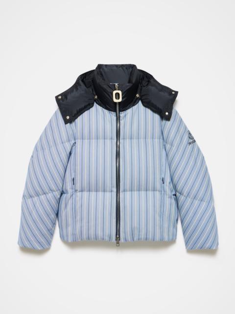 WOMENS JW ANDERSON X MONCLER STRIPED PUFFER JACKET IN BLUE & WHITE