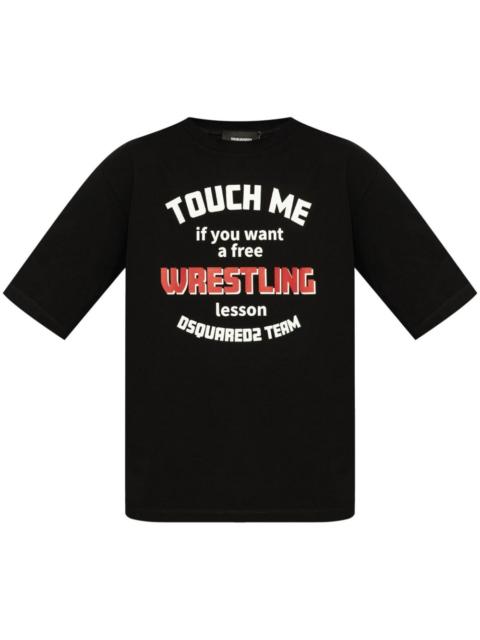 slogan-print cotton t-shirt