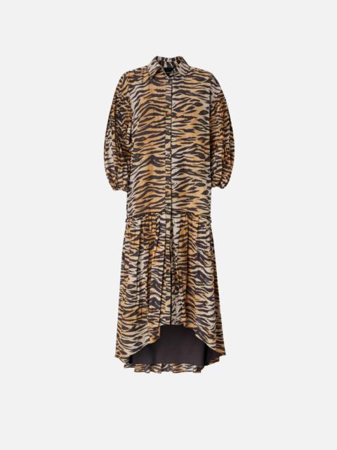 LONG DRESS WITH BUTTONS AND ANIMAL PRINT