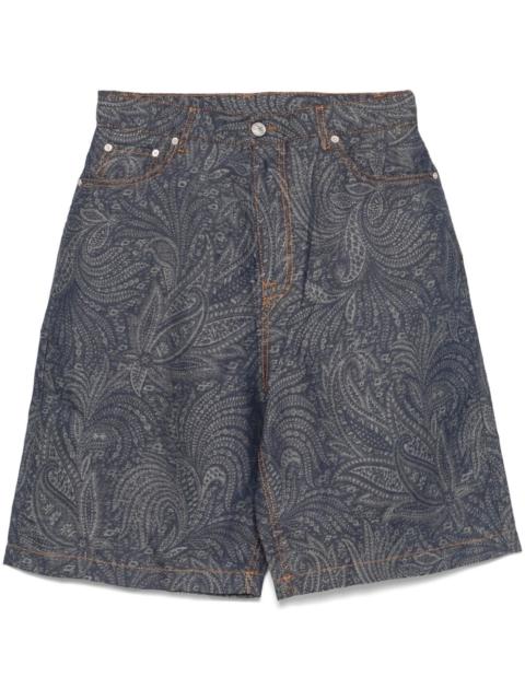 jacquard denim bermuda shorts