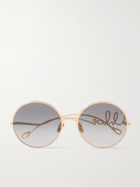 Iconic Round-frame Gold-tone Sunglasses