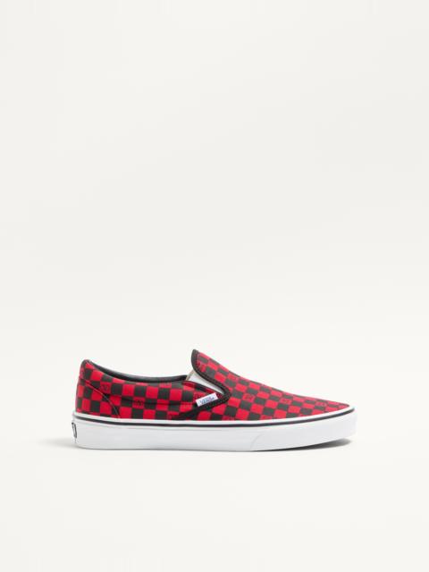 VALENTINO GARAVANI AND VANS SLIP-ON SNEAKER IN FABRIC WITH VLOGO CHECKERBOARD PRINT