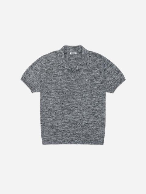 Knit Polo - Black Marled Yarn