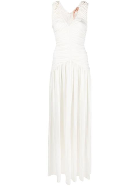 ruched-detailing long dress