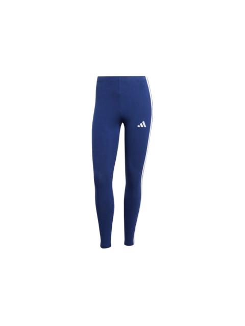 adidas Women's Essentials 3-Stripes Cotton Leggings Dark Blue/White