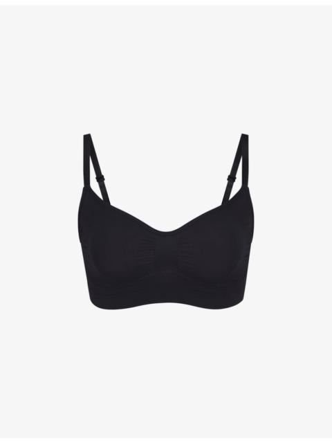 Sculpting scoop-neck stretch-woven bra