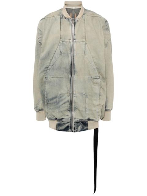 panelled acid-wash denim jacket
