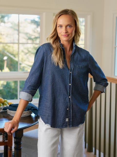 Ruffle Collar Button-Up Shirt