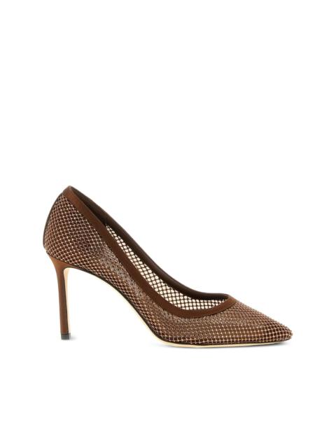 Romy crystal-mesh pumps