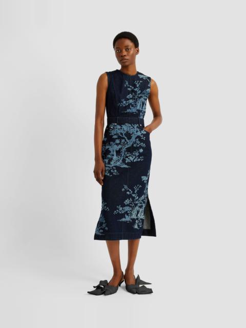 SLEEVELESS FLARED MIDI DRESS