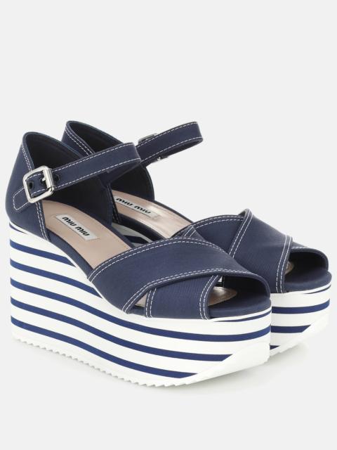 Cotton platform sandals
