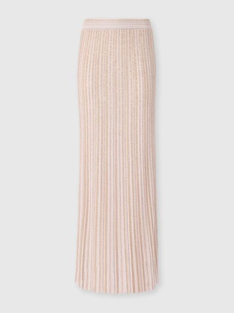 Long Skirt with Lamé Stripes