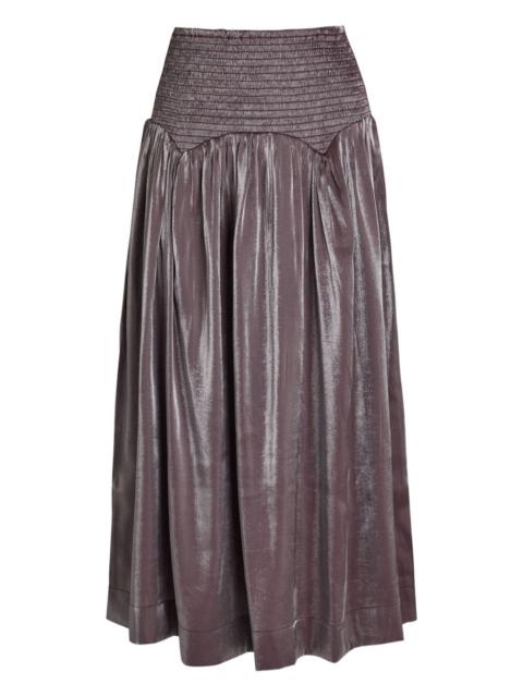 Layla shirred midi skirt