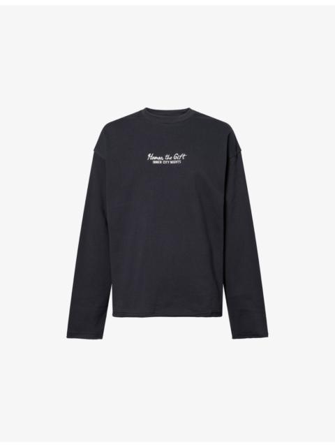 Embroidered Long-Sleeve Cotton Sweatshirt