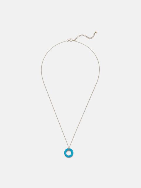 14kt gold pendant necklace with turquoise
