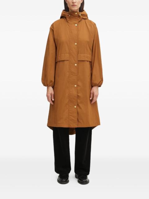 hooded buttoned parka
