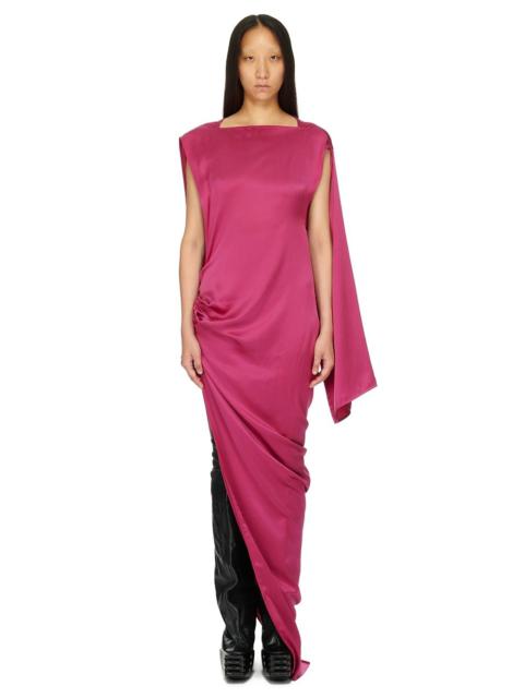 Edfu One-sleeve Draped Crepe De Chine Gown