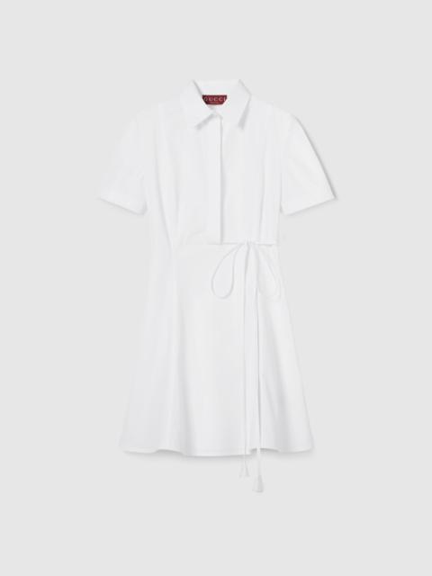 Embossed heavy cotton poplin dress