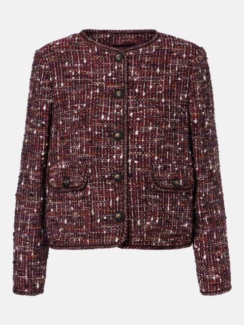Cropped cotton-blend bouclé jacket