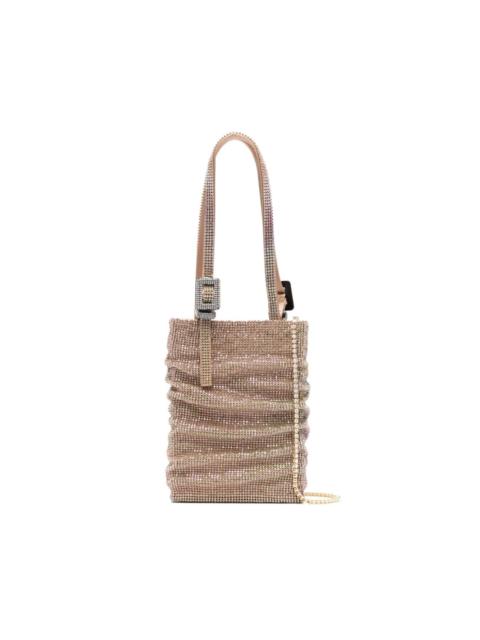 rhinestone-embellished draped tote