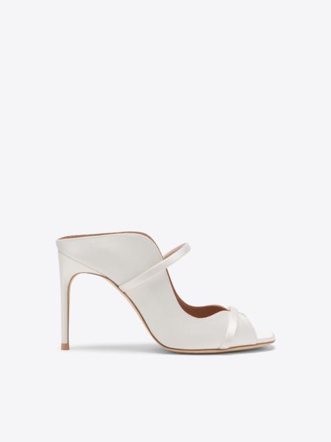 Noah 90 White Satin Heeled Sandals