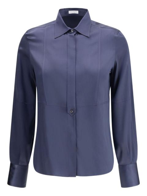 long-sleeve silk shirt