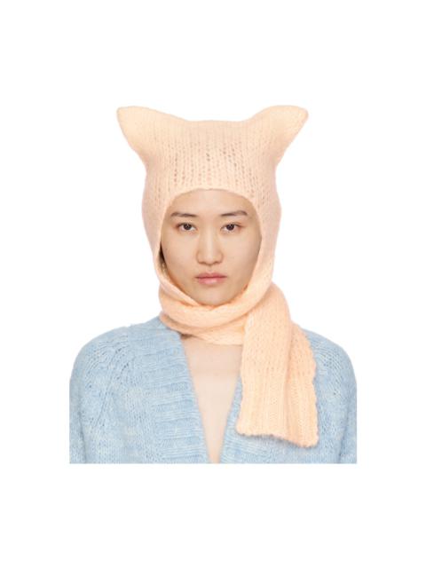 Pink Faded Mohair Scarf Beanie