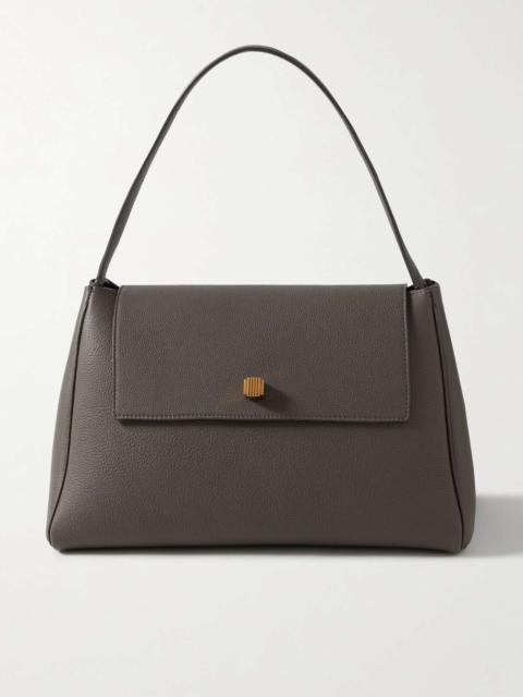 Audrey textured-leather shoulder bag Anthracite