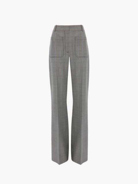 Alina Trouser In Blue-Grey Check