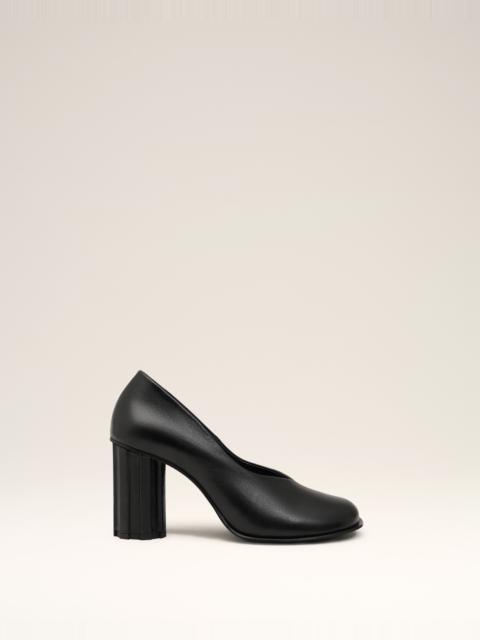 BLACK LEATHER PIANO PUMP